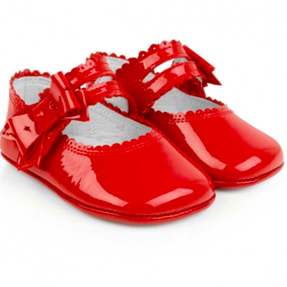 Andanines Girls Red Patent Pre Walker Shoes